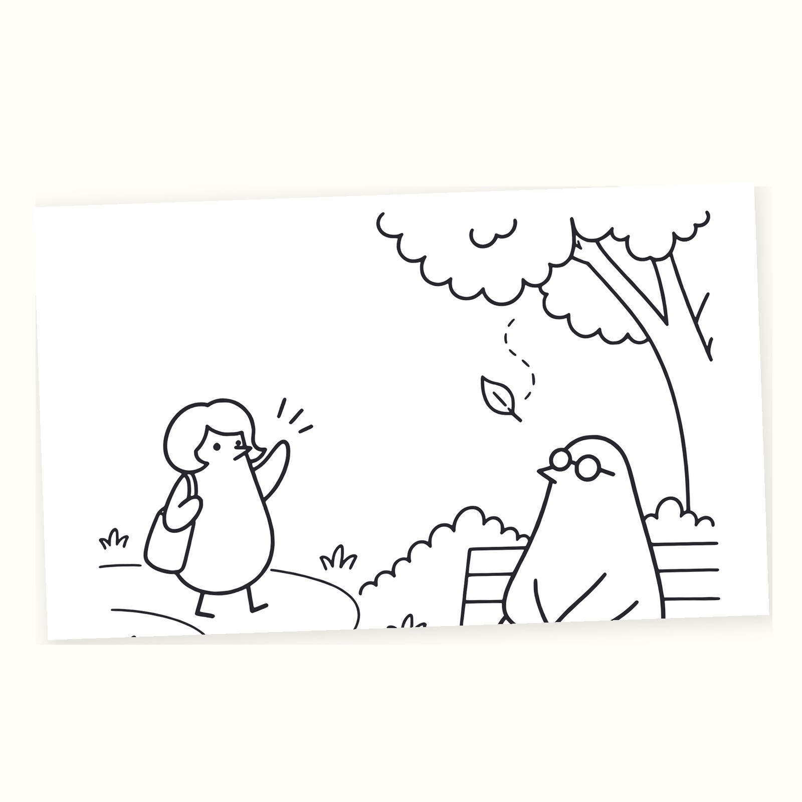 絵のページの一部を大きくしたもの。白い面に、好きな色を塗れます(実際のページ)。